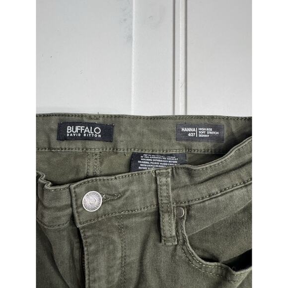 Buffalo David Bitton Hanna Green High Rise Soft Stretch Skinny Jeans Size 4/27 - Picture 4 of 6